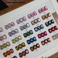 Style français pour salon de manucure 1 ensemble de vernis à ongles en gel UV 24 couleurs y compris rouge blanc porcelaine petit bulbe œil de chat perles de verre