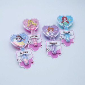 Spazzola per Capelli a Forma di Cuore con Cuscino d'Aria in Plastica Trasparente, Design Cartoonesco per Bambini, 15-20CM, Confezione in Cartoncino - Product Image 4