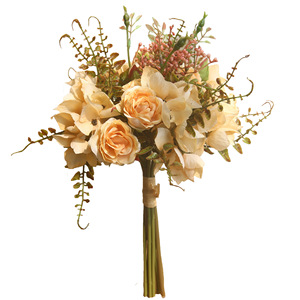 ช่อดอกไม้ประดิษฐ์กุหลาบและไฮเดรนเยีย ยี่ห้อ Yihua Floral Art ดอกไม้ผ้าไหมสไตล์นอร์ดิก สำหรับตกแต่งห้องนั่งเล่น และเป็นพร็อพถ่ายภาพ - Product Image 5