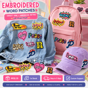 Parches Bordados con Eslogan de Cómic, Listos para Enviar, Suaves, Duraderos, Lavables, Termoadhesivos para Ropa, Gorras, Bolsos, Mochilas - Product Image 3