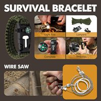 Kit de survie d'urgence 25 en 1 pour activités de plein air, outils de pêche et de camping portables, essentiels, cadeaux, kit de survie