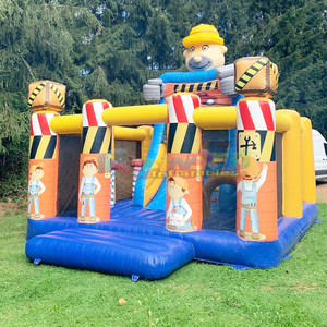 Chateau gonflable petit batisseur <b>inflatable</b> construction bouncy castle with slide combo commercial kids bouncer house - Product Image 1