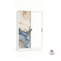 Armoire en acier imprimée grande capacité, meuble de rangement multifonctionnel en métal pour vêtements avec impression haute définition