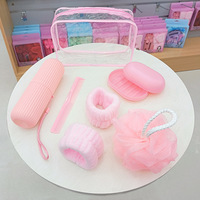 Kit de toilette de voyage 17 pièces avec cintres pliables, flacons de voyage rechargeables étanches, sac de voyage imperméable, accessoires de voyage
