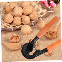 Casse-noix en aluminium robuste poignées en bois outil manuel pour ouvrir les noix de pécan de homard ouvre-noix craquelins de noix