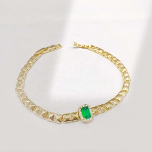 Bracelet en argent sterling 925 plaqué or 14 carats, couleur personnalisée, cadeau élégant pour femme, zircon cubique, bracelet fin. - Product Image 5