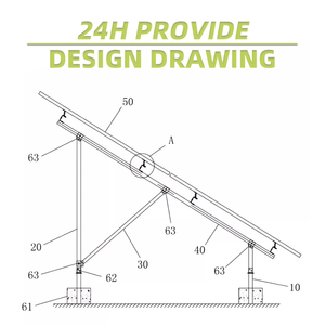 Estructura de acero pesado popular Sistema de montaje en Tierra solar Rack Servicios de procesamiento de corte personalizado Montaje en tierra de panel solar - Product Image 6