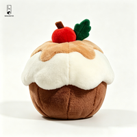 Peluche Cupcake Cerise Kawaii avec Visage Souriant, Coussin en Peluche Doux, Décoration de Canapé, Cadeau d'Anniversaire pour Enfants