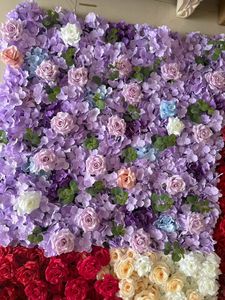 Solid Cool Tone Artificial Floral <b>Wall</b> With Full Rose Bloom For Salon And Themed Party <b>Decoration</b> - Product Image 6