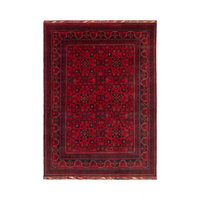 Tapis géométrique rouge en laine géorgienne antique 8x11 fait à la main, tapis en soie pour la prière, vintage, kazakh, tribal, afghan, pour l'espace de la pièce