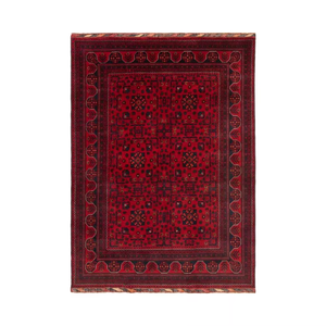 <span class=keywords><strong>Tappeto</strong></span> Geometrico <span class=keywords><strong>Rosso</strong></span> in Lana Georgiana Antico 8x11, Fatto a Mano, Design <span class=keywords><strong>Vintage</strong></span> Kazako Tribale Afghano per Preghiera e Arredamento - Product Image 1