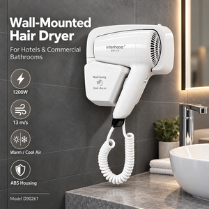 Asciugacapelli da Parete per Bagno in ABS, Asciugacapelli per Hotel con Base di Supporto, Installazione Senza Foratura - Product Image 3