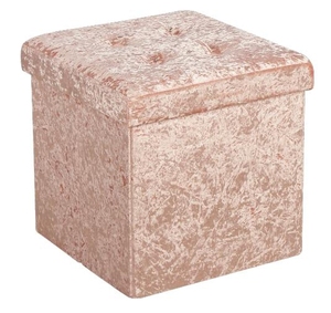 Custom Crushed Velvet Fabric Upholstered Foldable <strong>Storage</strong> Ottoman Sofa Chair Back Folding <strong>Stool</strong> for Kitchen and <strong>Bathroom</strong> Use - Product Image 3