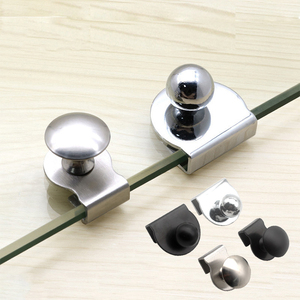 Poignées et Boutons de Tiroir Contemporains en Métal Noir/Chrome pour Meubles, Clips de Porte pour Chambre et Salon, Verre 5-8mm - Product Image 3