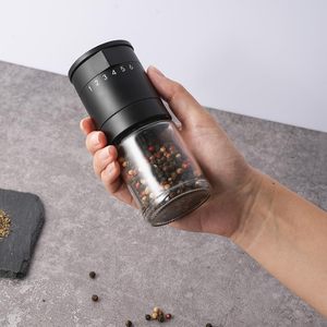 New Kitchen Tools Electric Adjustable Ring <b>Pepper</b> Mill 100ml Eco-Friendly Coarseness Spice Salt <b>Pepper</b> <b>Grinders</b> Set Manufacturer - Product Image 3