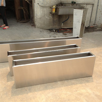 Acier inoxydable Jardin grand rectangle arbre pot métal argent fleur pots de plantes