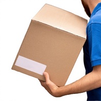 Boîte en carton ondulé kraft personnalisée en gros avec rabats supérieurs, étiquette, emballage logistique durable pour l'expédition
