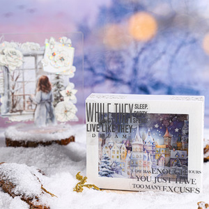 10 hojas por paquete, pegatinas para mascotas, Serie de rimas de nieve de invierno, manual de paisaje de invierno, material decorativo, 6 modelos - Product Image 3