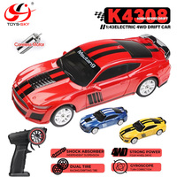WLTOYS K4308 1:43 Voiture de sport électrique télécommandée 4x4 haute vitesse 11 km/h, modèle de voiture de drift miniature RC avec lumière LED