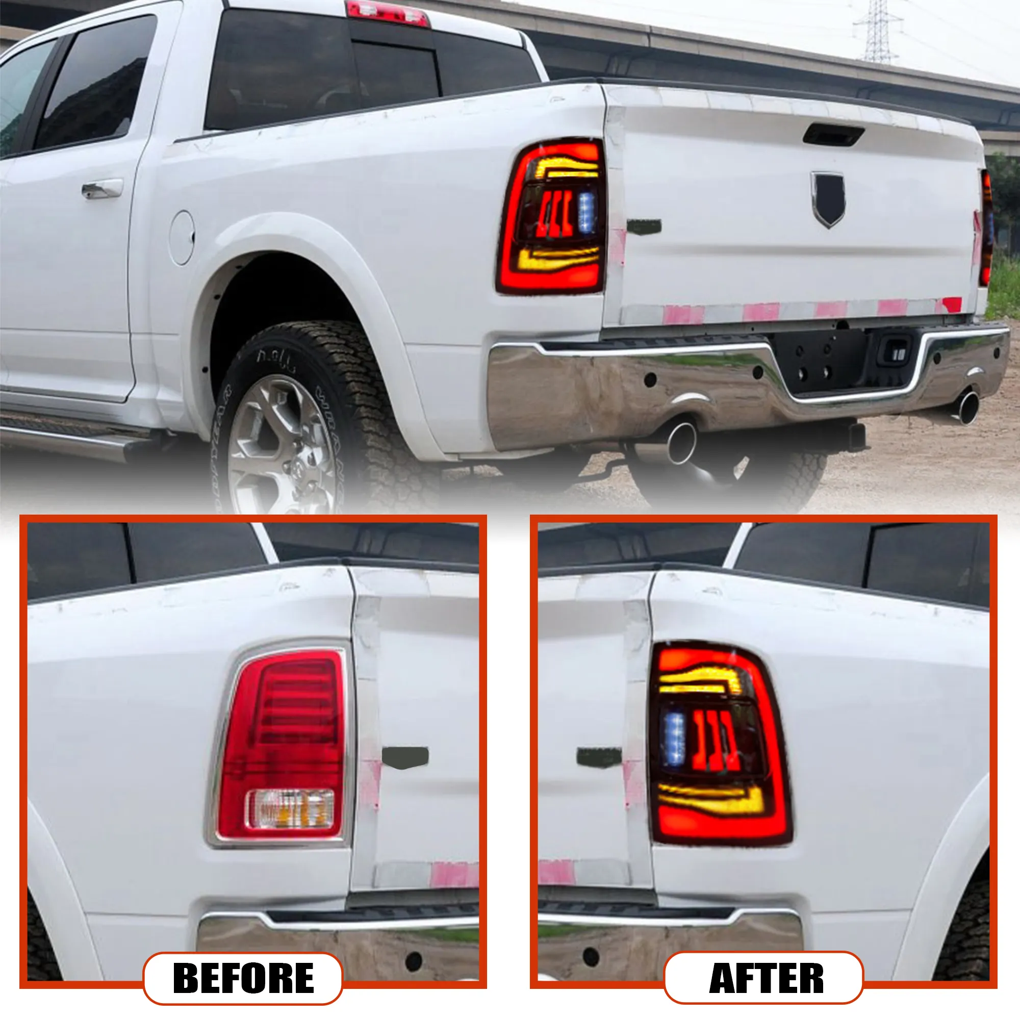 Pick-up Truck Lamp For Dodge Ram 1500 2500 3500 2009-2018 Car Led Tail Light Back Rear Lamp Auto Accessory