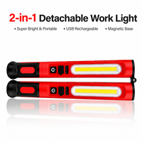 Tragbare Wiederaufladbare LED-Arbeitsleuchte Kabellos mit Magneten, Geteilte Struktur, Clips, Kaltweißes Licht für Werkstatt, Straße, Autoreparatur