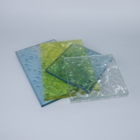 3D-geprägtes Diamantmuster getöntes dekoratives Glasblatt, farbiges gehärtetes Glas für Gebäudepartitionen und Heimdekoration