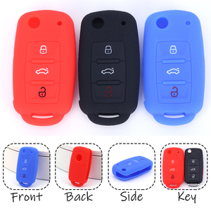 Étui de protection en silicone pour clé de voiture <span class=keywords><strong>Volkswagen</strong></span> Skoda Bora, protection complète contre la corrosion - Product Image 1