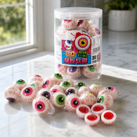 Halal bersertifikat OEM pabrik rasa buah bola mata bumi Gummy 7-10g dalam kemasan botol Jam Pusat hadiah timah