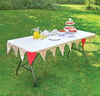 Table pliante d'extérieur en plastique massif de 180 cm (6 pieds) pour jardin, salle à manger, location et mariage, pliable en deux, vente en gros