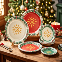Vente en gros de 10 pièces par paquet, assiettes en papier jetables blanches, assiettes en papier pour fête, impression personnalisée, tailles variées