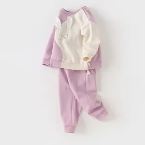 DB1247882 DAVE BELLA Children's Suit Spring Baby Cartoon Fashion Outdoor Sets Casual Boys Girls Sport Sweatshirt 2 Piece Sets