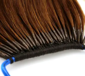 Geen Lijm Geen Schade Op De Originele Virgin Haar 8 ''-30'' Beschikbaar Knoop Draad Menselijk Haar Pruik human Hair Extension