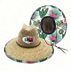 Hot Selling Wholesale Panama Australia Safari Straw Hat Custom <b>Patch</b> Logo Lifeguard Travel Business Casual - Product Image 3