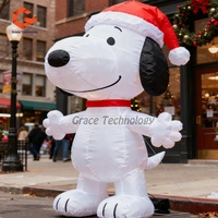 Personnages de dessins animés gonflables Snoopy de Noël, mascotte de chien Snoopy gonflable géante personnalisée pour la publicité en plein air