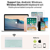 Keyboard Mini Nirkabel Bt Plastik Ultra Tipis Ambidextrous Hot-Swap Floating Touchpad Isi Ulang untuk iPad Air 4 5 6 7 Pro
