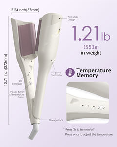 Fer à boucler électrique breveté 1,5 pouce à anions, double tension, pour ondulations et boucles, usage domestique, style 'egg roll', avec manuel d'utilisation en français - Product Image 5