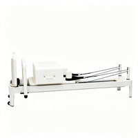 Plataforma de Entrenamiento de Pilates de Aluminio con Rieles Completos, Color Blanco, para Gimnasio en Casa, Ejercicio Personal, Entrenamiento Diario Profesional de Pilates