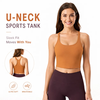 Haut de sport rembourré amovible pour femme, sans manches, soutien-gorge de sport pour la course, l'entraînement et les exercices athlétiques