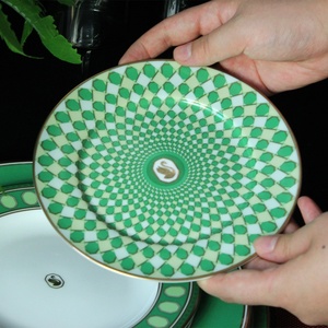 Germany fine en gros assiete porcelain floral chargers platter ramadan vaisselles ensemble nordic green dinner ceramic sets - Product Image 2