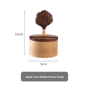 Support de téléphone créatif en forme d'arbre paresseux en bois massif support de téléphone universel multifonctionnel stockage de chargeur de casque gravé - Product Image 6