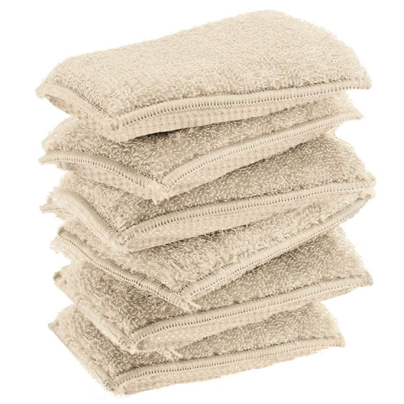 Экологически чистая кухонная бамбуковая натуральная губка для мытья посуды, очищающая бамбуковая губка для кухни