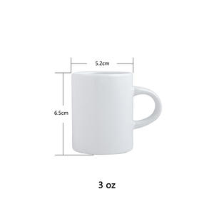 Mug en céramique blanche 3 oz, pièce unique, couleur unie, revêtement par sublimation, pour cadeaux promotionnels - Product Image 3