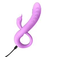 Jouet sexuel pour femmes en silicone liquide 2-en-1 détachable, avec stimulateur clitoridien et anal double extrémité pour point G, 10 vibrations