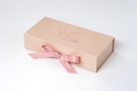 Boîte cadeau pliable écologique en matériaux recyclés avec impression de logo personnalisé, doublure en éponge, fermeture magnétique de luxe, ruban