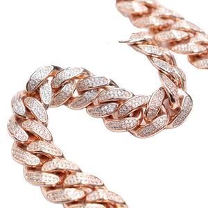 Collana Hip Hop personalizzata 2023 nuovo <span class=keywords><strong>Design</strong></span> gioielli placcato oro rosa uomini donne CZ catene a maglie cubane per Rapper gioielli all'ingrosso - Product Image 4