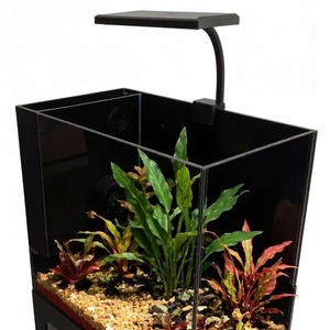Mini acquario da tavolo con sistema di microfiltrazione, luce LED blu per coralli e piccoli pesci, design anti-vibrazione. - Product Image 5