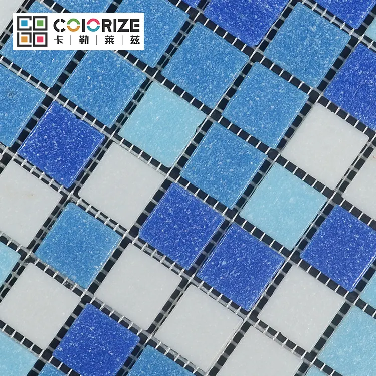 Mosaico de vidrio azul para Piscina, Mosaico de 300x300, venta al por mayor