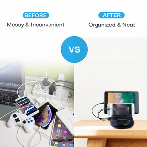 Station de recharge rapide pour <span class=keywords><strong>smartphone</strong></span>, portable, multi-USB, chargeur sans fil rapide pour téléphones portables et tablettes - Product Image 5