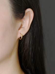 Pendientes de Aro Versátiles de <span class=keywords><strong>Plata</strong></span> de Ley 925 para Mujer, Chapados en Oro de 18K, Pendientes Huggies de <span class=keywords><strong>Plata</strong></span> 925, Venta al por Mayor - Product Image 3