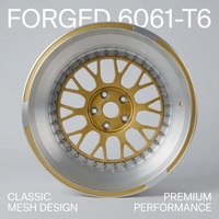 Nouvelles jantes forgées sur mesure en 2 parties, 18-24 pouces, à profil profond, en maille dorée, en alliage d'aluminium 6061-T6, ajustement universel, pour voitures de sport de luxe